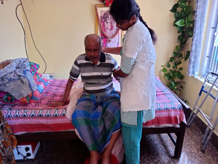 Stroke patient during outreach